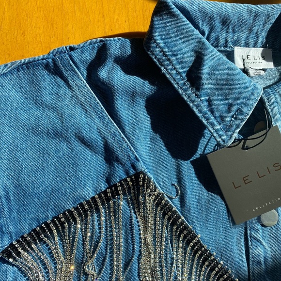 🦃 24 HOUR SALE🦃 Got The Blues Fringe Denim Jacket - Picture 8 of 10